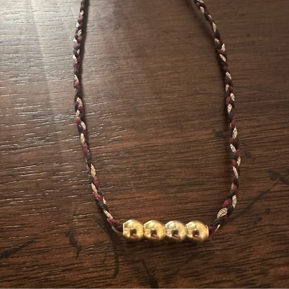 Alex & Ani braided cord and 925 gold plated chain station necklace - Picture 1 of 4